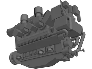 MTU 16V 595 TE70L Engine 3D Model preview