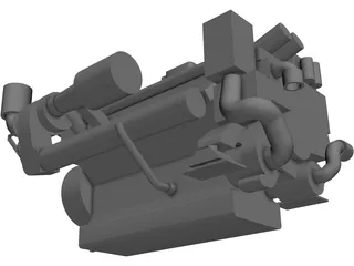 MTU 16V 2000 Engine 3D Model preview