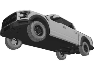 Ford F-150 Raptor Crew Cab (2017) 3D Model preview
