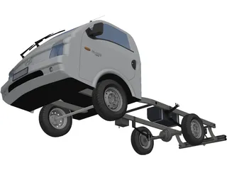 Hyundai H100 Porter Chassis 3D Model preview