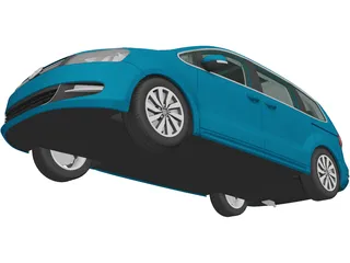 Volkswagen Sharan (2016) 3D Model preview