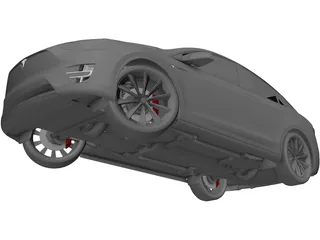 Tesla Model X (2016) 3D Model preview