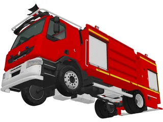 Renault Lander Fire Truck 3D Model preview