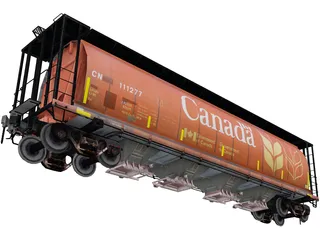 Grain Car 3D Model preview