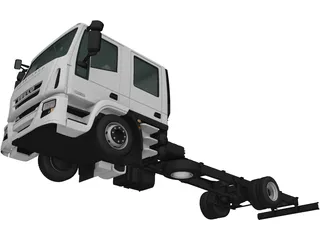 Iveco EuroCargo Double Cab Chassis Truck (2008) 3D Model preview