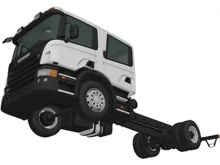 Scania CrewCab CP28 Chassis Truck (2011) 3D Model preview