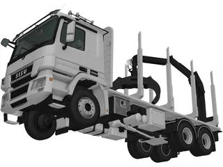 Sisu Polar Logging Truck (2010) 3D Model preview