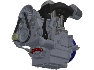 Deutz F2L511 Engine 3D Model preview