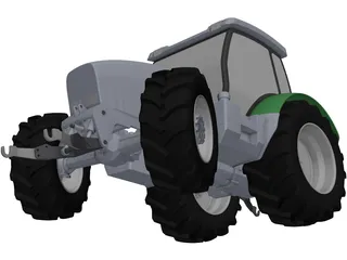 Deutz Tractor 3D Model preview