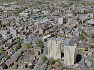 Preston City, UK (2020) 3D Model preview