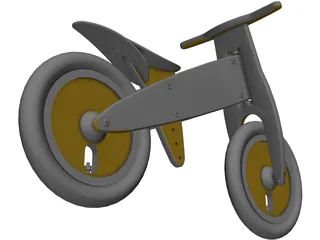Wooden Bicycle 3D Model preview