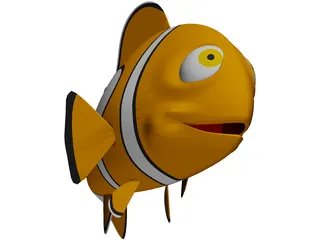 Nemo Fish Cartoon 3D Model preview