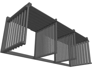 3 Compartment Composting Bin 3D Model preview