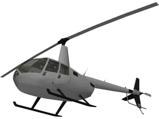 Robinson R44 with Interior 3D Model preview