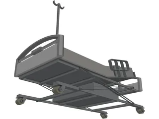 Hospital Bed 3D Model preview