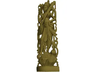 Hindu Lakshmi Statue 3D Model preview