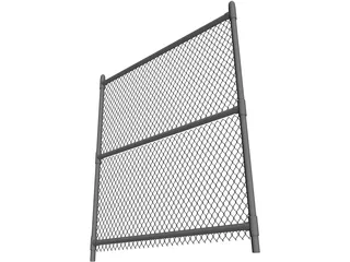 Chain Link Fence 3D Model preview