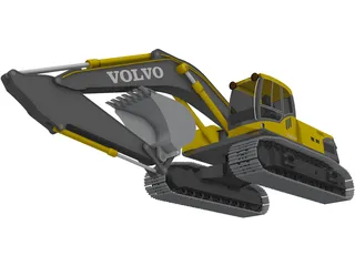 Volvo EC250 Excavator 3D Model preview