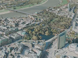 Dusseldorf City, Germany (2021) 3D Model preview