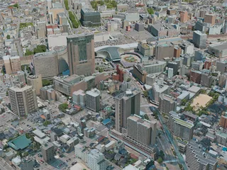 Kanazawa City, Japan (2021) 3D Model preview