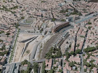 Montpellier City, France (2021) 3D Model preview