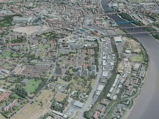 Newcastle upon Tyne City, UK (2021) 3D Model preview