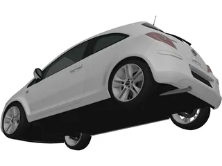 Opel Corsa 3-door (2011) 3D Model preview
