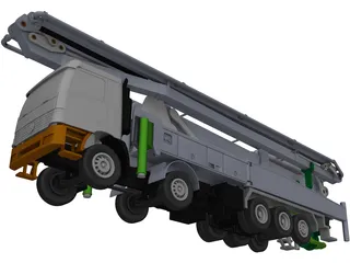 Concrete Pump Truck 3D Model preview