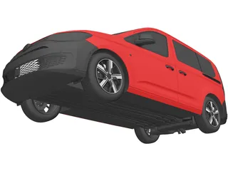 Volkswagen Caddy Combi (2021) 3D Model preview