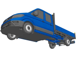 Volkswagen Crafter Double Cab Tipper (2021) 3D Model preview