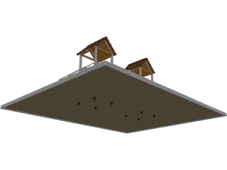 Games Area with Two Slide 3D Model preview