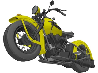 Harley-Davidson Knucklehead (1947) 3D Model preview