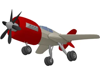 Racing Airplane 3D Model preview