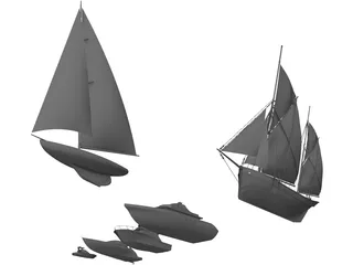 Boats 3D Model preview