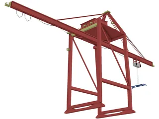 Shipping Port Crane Small 3D Model preview