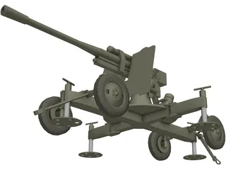 ZIS-52-K Cannon 3D Model preview