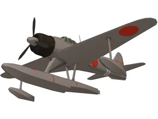A6M2 Rufe Zero Nakajima zeke Floatplane 3D Model preview