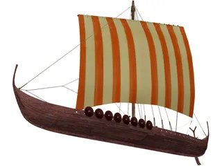 Skuldelev Viking Ship 3D Model preview