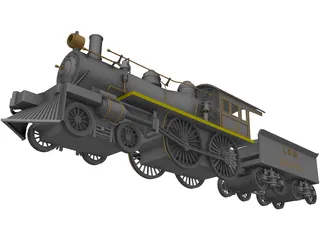 Steam Locomotive 3D Model preview