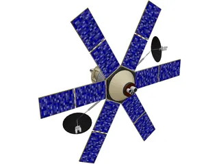 Communication Satellite 3D Model preview