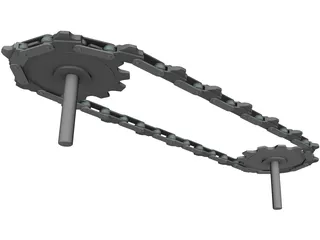 Chain Drive 3D Model preview