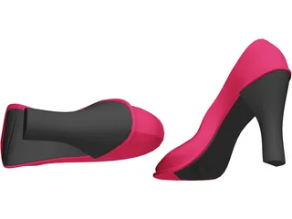 Woman High Heeled Shoes 3D Model preview