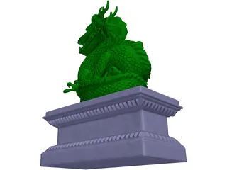 Chinese Dragon Statue 3D Model preview