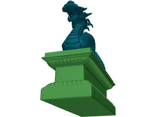 Chinese Dragon Statue 3D Model preview