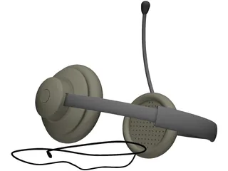Headphones with Mic 3D Model preview