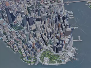 New York City, Lower Manhattan, USA (2021) 3D Model preview