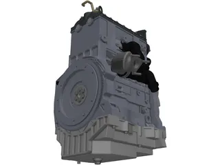 Diesel Engine 3 Cylinder 3D Model preview