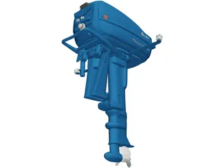 Evinrude Big Twin Motor 3D Model preview