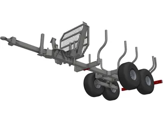 Wood Trailer 3D Model preview