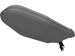 Inflatable Boat with Outboard Motor 3D Model preview